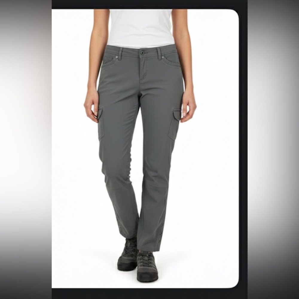 Kuhl Freeflex Roll-Up Blue Gray Hiking Trail Cargo Pants Womans 12 Regular